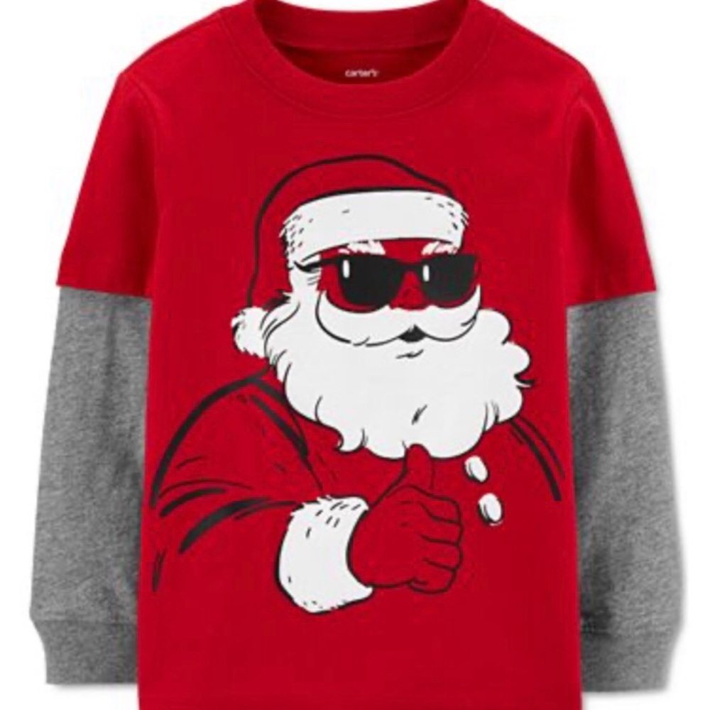 CARTER’S Layered Look Santa Long-Sleeved Tee- 8